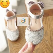 Chaussures pour filles, sandales à talons hauts avec sequins, chaussures de princesse pour robe, chaussures de fête de mariage
Pointure : 22 à 37