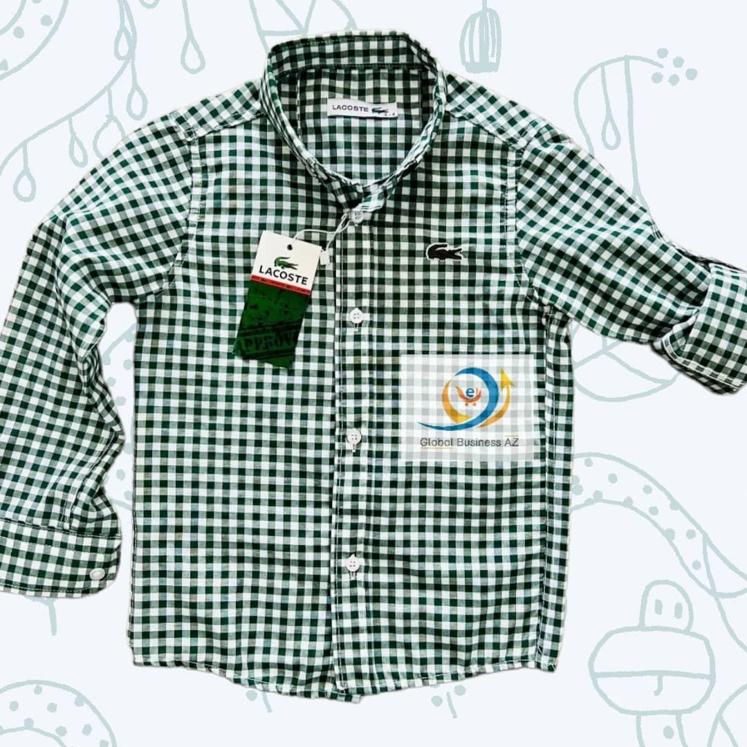 Chemise Lacoste à carreau vert 3-12 ans GBAZ-C001-22