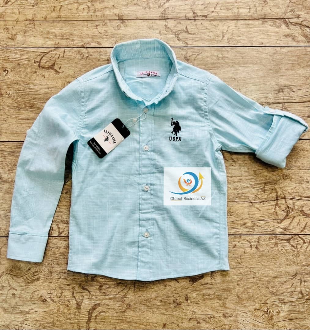 Chemise US POLO ASSN Bleu clair 3-12 ans GBAZ-C012-22