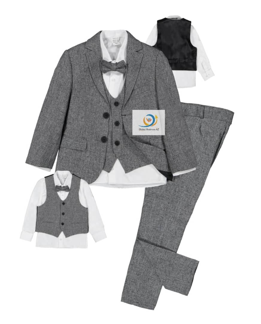 Ensemble Blazer Garçon 5 pièces Gris clair GBAZ-B006-23