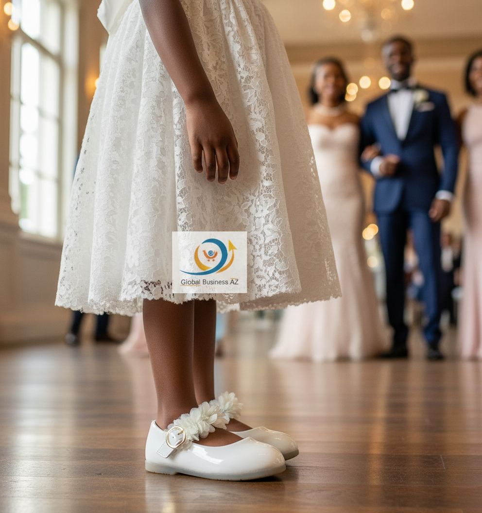Ballerines fille blanches élégantes, cérémonie mariage, 24-30