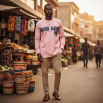 Chemise homme rose orange XL à manches longues, col rond, pagne tissé, coupe ample confortable, idéale pour un style élégant et moderne au quotidien. ❀ Taille XL, coupe droite et ample pour un confort optimal ❀ Couleur orange rose avec motifs bleu marine traditionnels ❀ Chemise légère en coton, parfaite pour un usage régulier
❀ Couleur : Orange rose