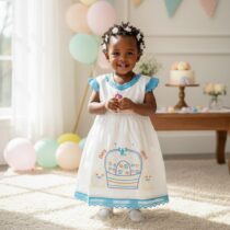 Robe bazin fille blanche 2 ans, brodée main, idéale cérémonie : élégance, confort et tradition pour votre enfant. Coton léger, détails bleu ciel.
❀ Matière : coton léger, parfait pour l’été et les fêtes
❀ Couleur : Blanche