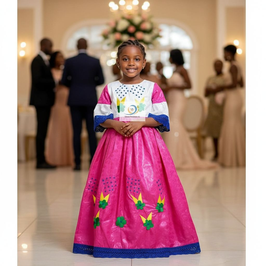 Robe fille cérémonie rose fushia brodée, élégante mariage anniversaire 5 ans