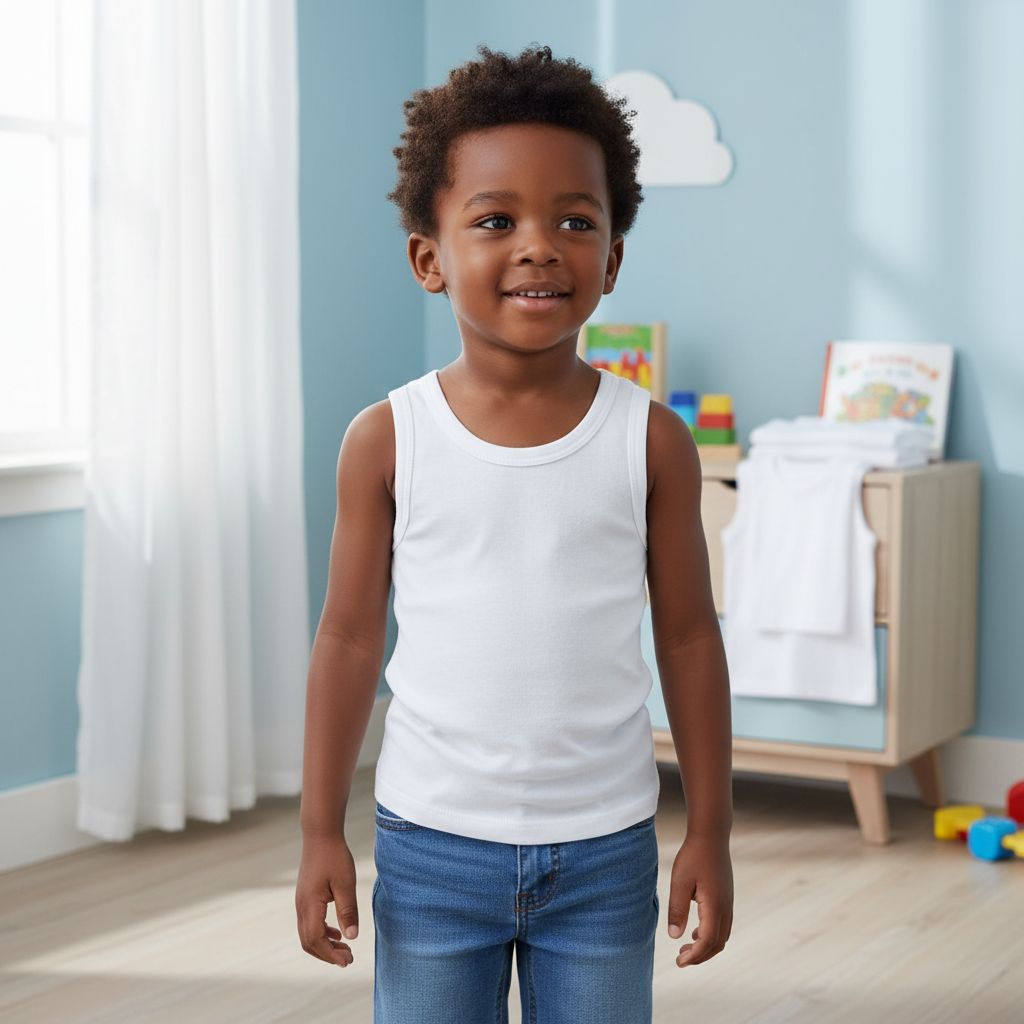 Lot de 3 sous vetement garçon blanc 5 ans coton confortable col rond