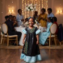 Robe cérémonie fille noire brodée bazin riche, élégante et colorée, idéale pour fête ou anniversaire, taille 5 ans, style africain moderne et raffiné.
❀ Matière : tissu satiné léger, broderies raffinées, poids plume
❀ Couleur : NOIRE