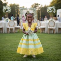 Robe cérémonie fille 2 ans verte et jaune chic, élégante en broderie anglaise, idéale mariage, baptême, été, coupe vintage, tissu satiné, confort et style. ❀ Taille : 2 ans, coupe ample avec volants, idéale pour cérémonie ou fête ❀ Couleurs : vert menthe pastel et jaune éclatant, finitions broderie anglaise ❀ Tissu léger satiné, confortable et raffiné, parfait pour occasions spéciales
❀ Couleur : jaune