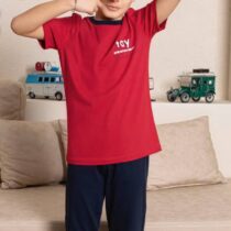 Ensemble pyjama 2 pièces en coton pour enfant, manches courtes, pantalons, vêtements de détente décontractés pour garçon
Vêtements de nuit de luxe à col en rond 

Matière : Coton 
Taille : 4- 11 ans
Élasticité : peu élastique
Douceur : Doux