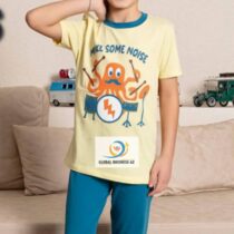 Ensemble pyjama 2 pièces en coton pour enfant, manches courtes, pantalons, vêtements de détente décontractés pour garçon
Vêtements de nuit de luxe à col en rond 

Matière : Coton 
Taille : 4- 11 ans
Élasticité : peu élastique
Douceur : Doux