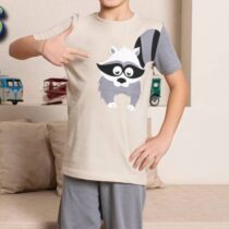 Ensemble pyjama 2 pièces en coton pour enfant, manches courtes, pantalons, vêtements de détente décontractés pour garçon
Vêtements de nuit de luxe à col en rond 

Matière : Coton 
Taille : 4- 11 ans
Élasticité : peu élastique
Douceur : Doux