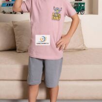 Ensemble pyjama 2 pièces en coton pour enfant, manches courtes, pantalons, vêtements de détente décontractés pour garçon
Vêtements de nuit de luxe à col en rond 

Matière : Coton 
Taille : 4- 11 ans
Élasticité : peu élastique
Douceur : Doux