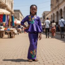 Ensemble bazin riche fille 6 ans, mauve foncé, brodé élégant, haut à manches longues et jupe longue, idéal cérémonie et occasions spéciales. ❀ Taille : 6 ans, ensemble 2 pièces (haut manches longues et jupe longue) ❀ Couleur : mauve foncé avec broderies florales colorées ❀ Matière satinée chic, légère et confortable pour enfant
❀ Couleur : Mauve foncé